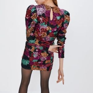 Unworn limited edition ZARA Sequin Floral Dress